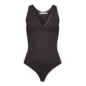Alexander Wang Snap Racerback Bodysuit in Black
